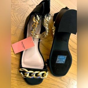 Juicy couture black leather with gold chain Brand New!